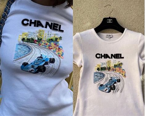 chanel race car shirt dupe|chanel's f1 t shirt.